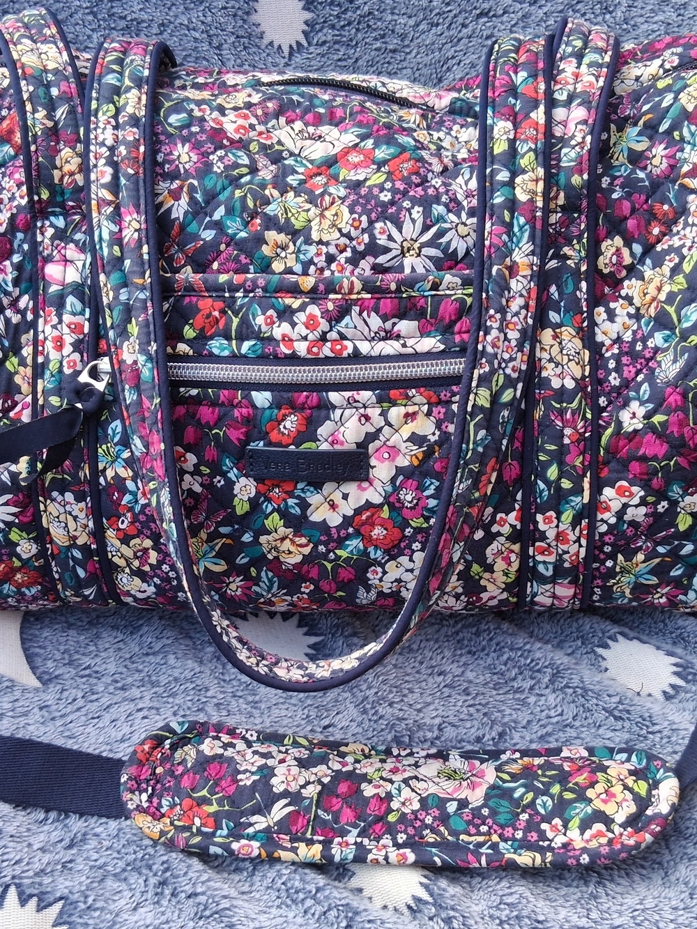 Vera Bradley Ditsy Multicolor Quilted Floral Duffel